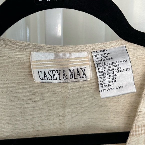 VINTAGE Boho Cottagecore Casey Max Vest Linen Embroidered Women’s L - Picture 2 of 8